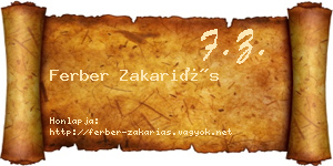 Ferber Zakariás névjegykártya
